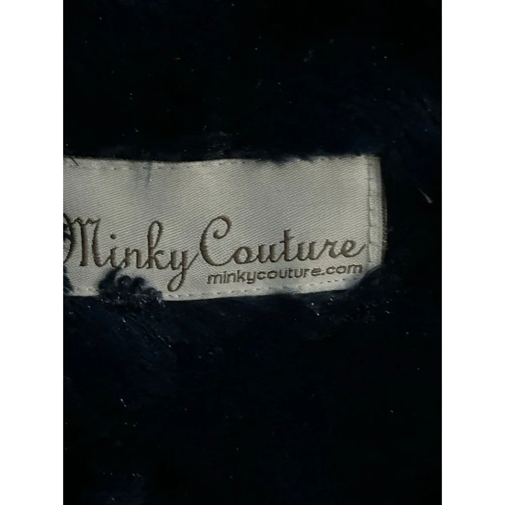 Minky Couture Sorbet Adult Blanket 48x60 Navy Blue Plush Cozy